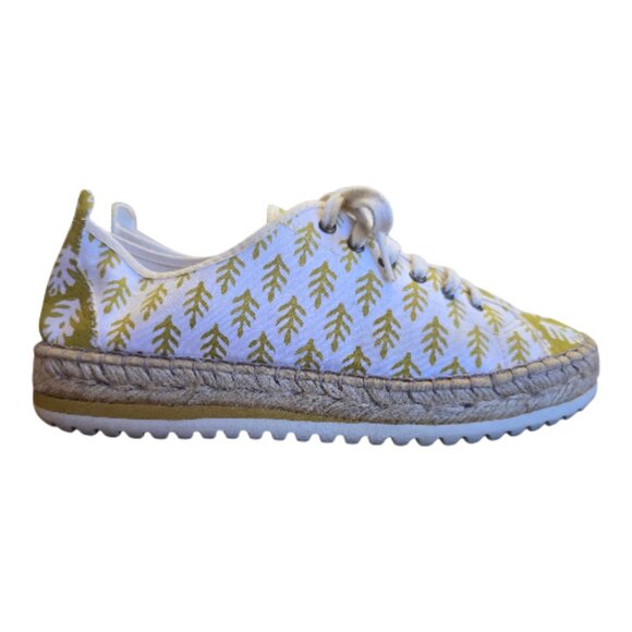 Ochre ANTHROPOLOGIE SZ Blockprint Dapohne Jute Sneaker sz 39/ 8.5 - Picture 2 of 11